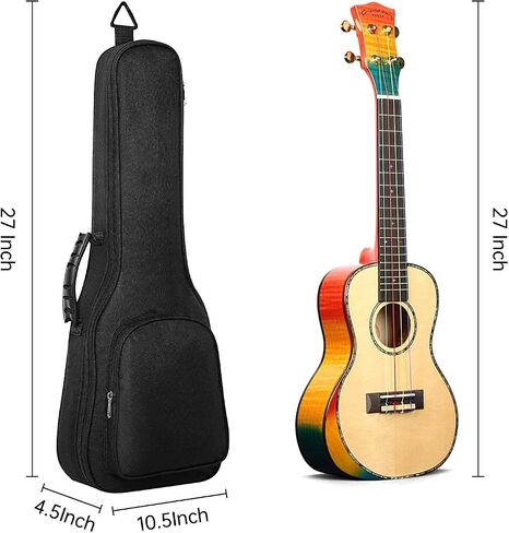 deviser Concert ukulele case backpack 0.2 Inch padding 23/24 Inch ukulele bag ABS handle big pocket ukulele gig bag 600D Waterproof Adjustable Straps in Saudi Arabia