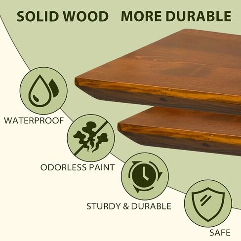 Wood Floating Shelves for Wall Set of 2 | Natural Wood Floating Book Shelves Bathroom Bedroom Living Room Modern Decor 6.7" Wide Floating Shelf | Black Floating Shelves in Kuwait