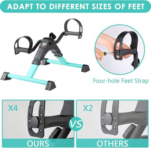 Pedal Exerciser - Portable Desk Cycle - Hand, Arm & Leg Exercise Peddling Machine - Low Impact, Adjustable Fitness Rehab Equipment for Seniors, Elderly - Folding Mini Stationary Bike in Saudi Arabia