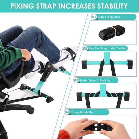 Pedal Exerciser - Portable Desk Cycle - Hand, Arm & Leg Exercise Peddling Machine - Low Impact, Adjustable Fitness Rehab Equipment for Seniors, Elderly - Folding Mini Stationary Bike in Saudi Arabia