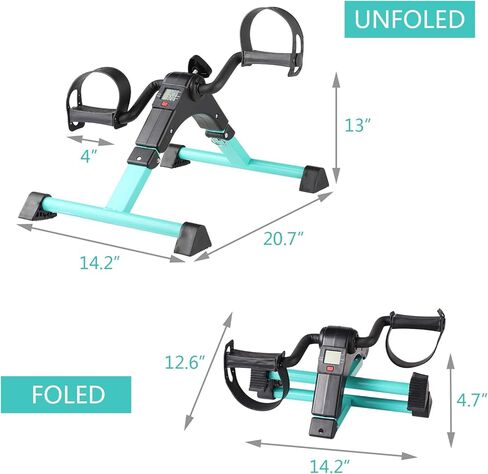 Pedal Exerciser - Portable Desk Cycle - Hand, Arm & Leg Exercise Peddling Machine - Low Impact, Adjustable Fitness Rehab Equipment for Seniors, Elderly - Folding Mini Stationary Bike in Saudi Arabia