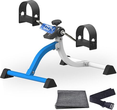 SivaExilis جهاز تمرين دواسة الدراجة تحت المكتب، جهاز تمرين دواسة القدم قابل للطي مع شاشة LCD وحصيرة مضادة للانزلاق للمنزل/المكتب، بائع متجول صغير محمول لكبار السن لتمرين الساقين/الذراعين، هدايا لكبار السن in Kuwait