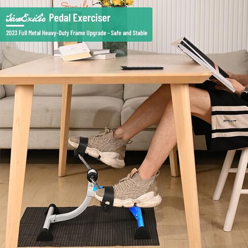 SivaExilis جهاز تمرين دواسة الدراجة تحت المكتب، جهاز تمرين دواسة القدم قابل للطي مع شاشة LCD وحصيرة مضادة للانزلاق للمنزل/المكتب، بائع متجول صغير محمول لكبار السن لتمرين الساقين/الذراعين، هدايا لكبار السن in Kuwait