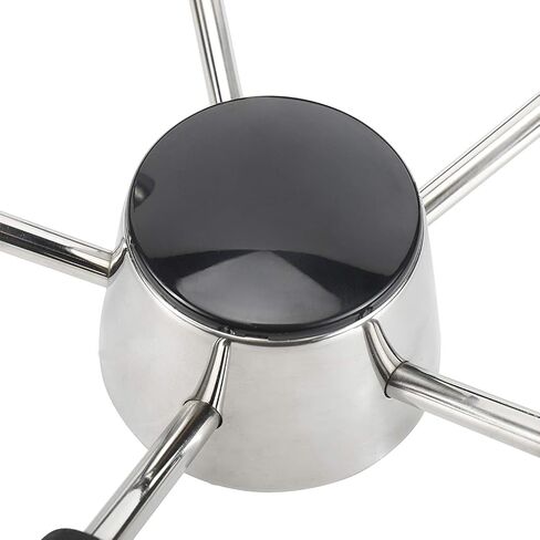 NovelBee 11-1/2 Inch Stainless Steel 5 Spoke Boat Marine Destroyer Steering Wheel with Black PU Foam (With Knob) in Saudi Arabia