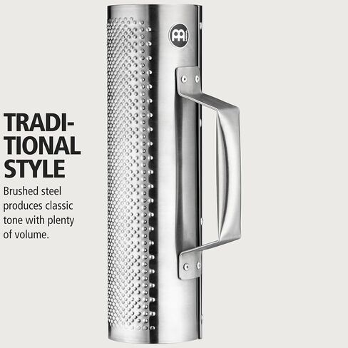 Meinl Percussion Guira Metal Guiro/Merengue Güira with Scraper — NOT Made in China — Brushed Steel, 2-Year Warranty (MGU1) in Saudi Arabia