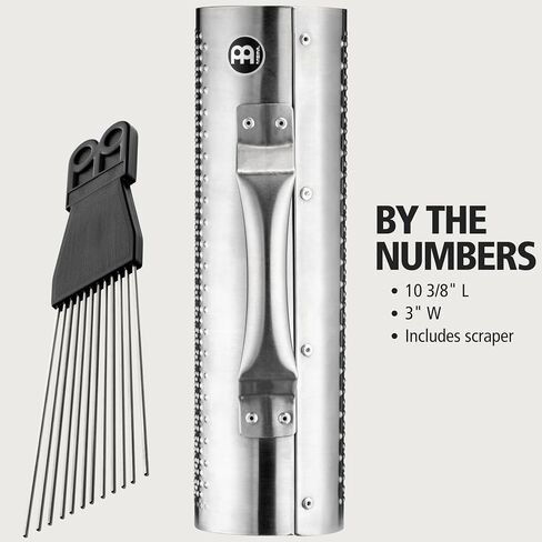 Meinl Percussion Guira Metal Guiro/Merengue Güira with Scraper — NOT Made in China — Brushed Steel, 2-Year Warranty (MGU1) in Saudi Arabia