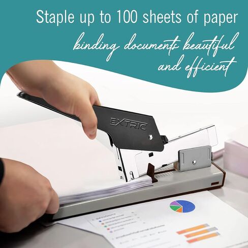 Heavy Duty Stapler - 100 Sheet Stapler Heavy Duty High Capacity Office Stapler, Staplers for Desk, Staplers Office Heavy Duty, Durable Quality Industrial Stapler in Saudi Arabia