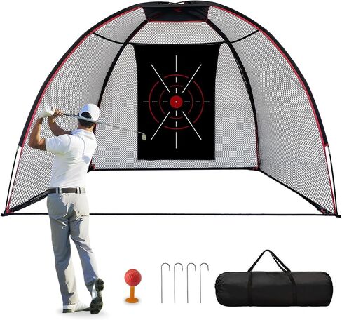 Golf Net, 10' Golf Hitting Nets for Backyard Practice Driving Chipping, Home Golf Swing Training Net Aids with Targets / 1 Golf Mat - Indoor Outdoor Golf Sports Game/Gifts for Men, Golf Lovers in Saudi Arabia