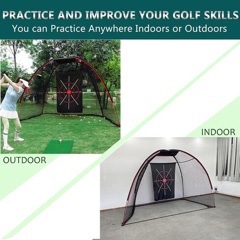 Golf Net, 10' Golf Hitting Nets for Backyard Practice Driving Chipping, Home Golf Swing Training Net Aids with Targets / 1 Golf Mat - Indoor Outdoor Golf Sports Game/Gifts for Men, Golf Lovers in Saudi Arabia