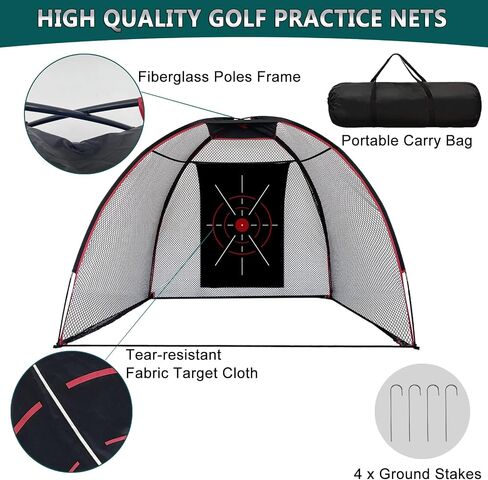 Golf Net, 10' Golf Hitting Nets for Backyard Practice Driving Chipping, Home Golf Swing Training Net Aids with Targets / 1 Golf Mat - Indoor Outdoor Golf Sports Game/Gifts for Men, Golf Lovers in Saudi Arabia