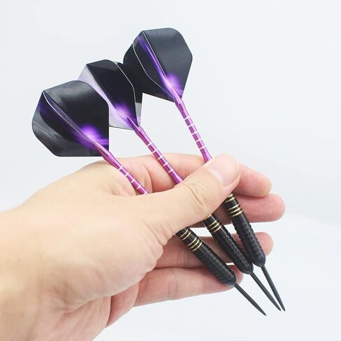 Steel Tip Darts 3 Pack 23 Grams Professional Darts Metal Tip Set with Brass Barrels Aluminum Shafts Extra 3 PVC Dart Shafts 8 Flight Protectors 12 Rubber O-Rings Dart Storage Case in Saudi Arabia