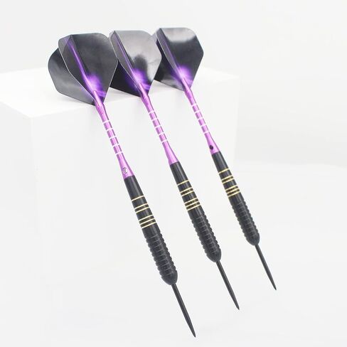 Steel Tip Darts 3 Pack 23 Grams Professional Darts Metal Tip Set with Brass Barrels Aluminum Shafts Extra 3 PVC Dart Shafts 8 Flight Protectors 12 Rubber O-Rings Dart Storage Case in Saudi Arabia