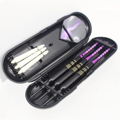 Steel Tip Darts 3 Pack 23 Grams Professional Darts Metal Tip Set with Brass Barrels Aluminum Shafts Extra 3 PVC Dart Shafts 8 Flight Protectors 12 Rubber O-Rings Dart Storage Case in Saudi Arabia