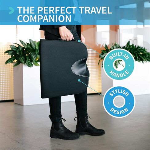 Gel Memory Foam Office Chair & Car Seat Cushion with Non-Slip Bottom – Tailbone Pain Relief Cushion, Ergonomic, Orthopedic Sciatica & Coccyx Pillow Cushion in Saudi Arabia