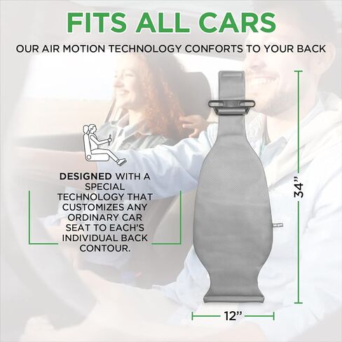 وسادة ظهر لدعم قطني من lebogner للسيارة - مسند ظهر بحركة هوائية لآلام أسفل الظهر - دعم لوضعية العظام حسب الطلب - وسادة قطنية لمقعد السيارة لتخفيف آلام الظهر in Kuwait