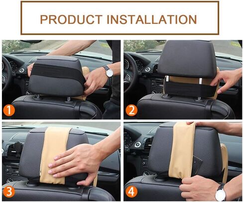 2 PCS Car Seat Headrest Neck Rest Cushion, Durable Memory Foam Comfortable Ergonomic Soft Car Seat Headrest, Breathable Removable Cover, for Neck Back Pain Relief in Saudi Arabia