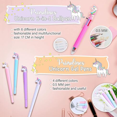 Primo Lines Kawaii Pencil Case and Complete 61 PCS Pink Stationary Set with Pop Up Cute Boba Case, 8 Pens, 50 Bubble Tea Stickers, Multi Color Pen For School Supplies in Saudi Arabia