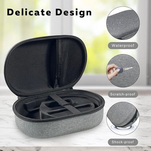 Hard Carrying Case For Apple Vision Pro - Grey | Compatible with Battery & Charger Accessories, Handheld Design Travel Case,Shockproof & Waterproof in Saudi Arabia