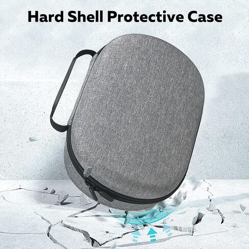 Hard Carrying Case For Apple Vision Pro - Grey | Compatible with Battery & Charger Accessories, Handheld Design Travel Case,Shockproof & Waterproof in Saudi Arabia