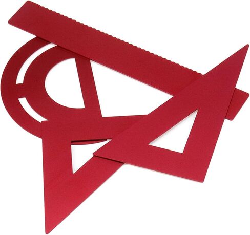 4 Pack Gold Metal Protractor Geometry Tool Aluminum Ruler Set 15cm for Students Teacher (2 Pcs Triangular Ruler + Protractor + Straight Ruler) School Office Metric System Scale Drafting Drawing in Saudi Arabia