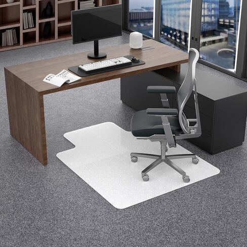 Office Chair Mat for Carpet Floor Shipped Flat, 36"X48" Floor Protector Mat with Studs for Low Pile Carpets in Office&Home, Premium Material Chair Mat with Lip in Saudi Arabia