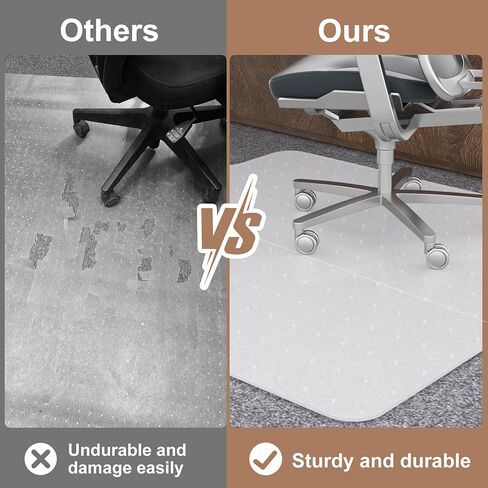 Office Chair Mat for Carpet Floor Shipped Flat, 36"X48" Floor Protector Mat with Studs for Low Pile Carpets in Office&Home, Premium Material Chair Mat with Lip in Saudi Arabia