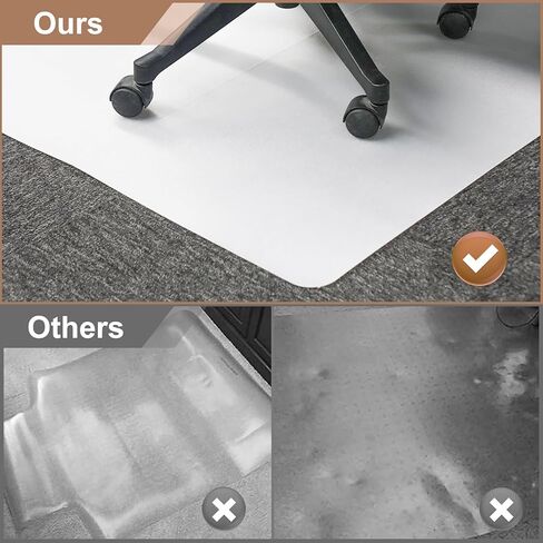 Office Chair Mat for Carpet Floor Shipped Flat, 36"X48" Floor Protector Mat with Studs for Low Pile Carpets in Office&Home, Premium Material Chair Mat with Lip in Saudi Arabia