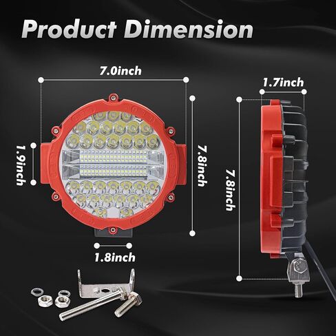 شريط إضاءة LED دائري 7 بوصة من WINBANG، قطعتان 201 وات شريط إضاءة القيادة مصابيح الضباب كومبو شعاع LED إضاءة الطرق الوعرة لسيارات الدفع الرباعي والشاحنات وATV وسيارات الدفع الرباعي والصيادين in Kuwait