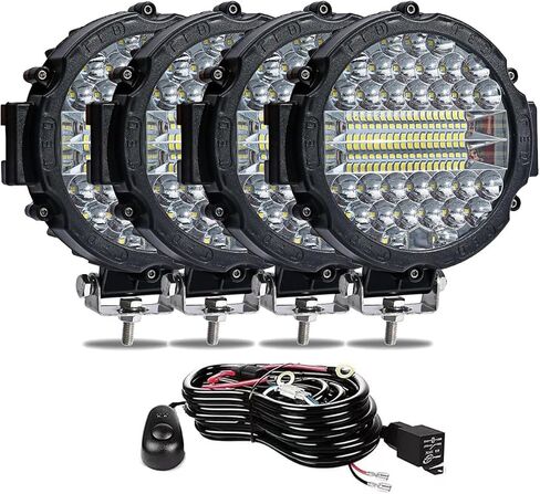 شريط إضاءة LED دائري 7 بوصة من WINBANG، قطعتان 201 وات شريط إضاءة القيادة مصابيح الضباب كومبو شعاع LED إضاءة الطرق الوعرة لسيارات الدفع الرباعي والشاحنات وATV وسيارات الدفع الرباعي والصيادين in Kuwait