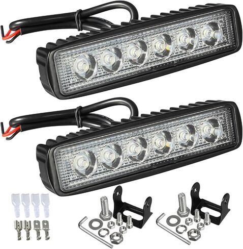 بارتسام 6 بوصات LED شريط إضاءة أبيض 36 وات 6500 ك سوبر برايت سبوت عمل بودز صف واحد على الطرق الوعرة القيادة الضباب قارب ضوء مقاوم للماء سيارات الدفع الرباعي ATV 4WD سيارة شاحنة عربة جولف 12 فولت 24 فولت IP67 (2 قطعة) in Kuwait