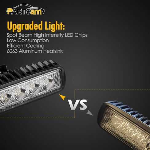 بارتسام 6 بوصات LED شريط إضاءة أبيض 36 وات 6500 ك سوبر برايت سبوت عمل بودز صف واحد على الطرق الوعرة القيادة الضباب قارب ضوء مقاوم للماء سيارات الدفع الرباعي ATV 4WD سيارة شاحنة عربة جولف 12 فولت 24 فولت IP67 (2 قطعة) in Kuwait