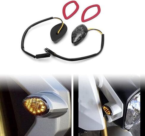 HUSUKU LED Front Flush Mount Turn Signal Light Brake Blinker Indicator Market Lamp for Honda Grom 2014-2019 -Smoke Lens (Pack of 2) (Transparent Len) in Saudi Arabia