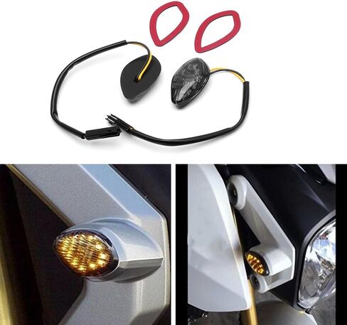 HUSUKU LED Front Flush Mount Turn Signal Light Brake Blinker Indicator Market Lamp for Honda Grom 2014-2019 -Smoke Lens (Pack of 2) (Transparent Len) in Saudi Arabia