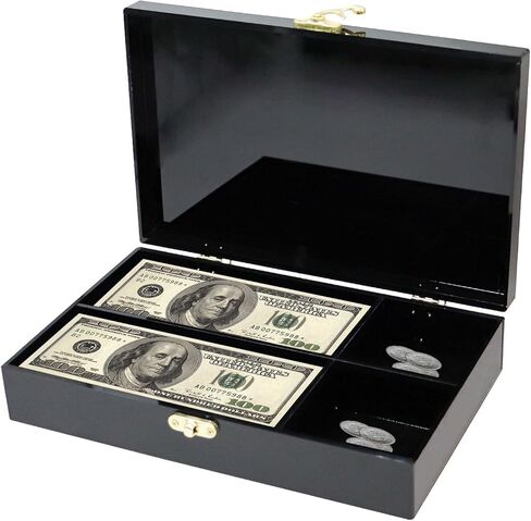 صندوق نقود أسود أكريليك قابل للقفل، حامل نقود وعملات معدنية، منظم نقد، صندوق تخزين عملات معدنية، صينية عملات صف واحد، صندوق تخزين أموال in Kuwait