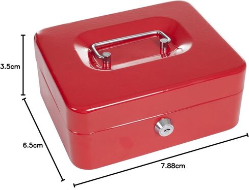 Lockbox Safe with Coin Compartment Tray- Secure and Organize Small Valuables in Key Locked Durable Powder Coated Metal Cash Box Safe- Blue by Stalwart in Saudi Arabia
