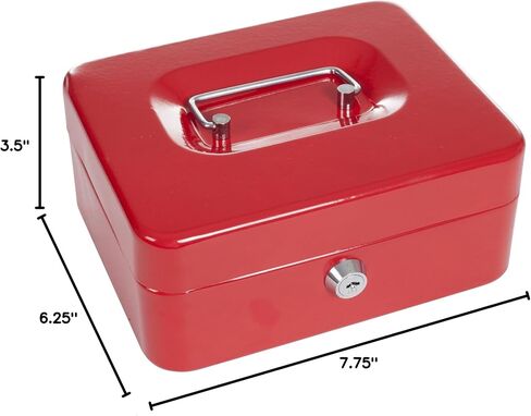 Lockbox Safe with Coin Compartment Tray- Secure and Organize Small Valuables in Key Locked Durable Powder Coated Metal Cash Box Safe- Blue by Stalwart in Saudi Arabia