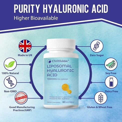 Liposomal Hyaluronic Acid Supplements for Women,Men 1000mg-Pure Dietary Hyaluronic Acid Capsules for Skin,Joint,Dermal Repair Complex in Saudi Arabia