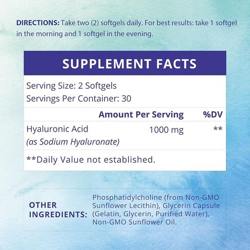Liposomal Hyaluronic Acid Supplements for Women,Men 1000mg-Pure Dietary Hyaluronic Acid Capsules for Skin,Joint,Dermal Repair Complex in Saudi Arabia