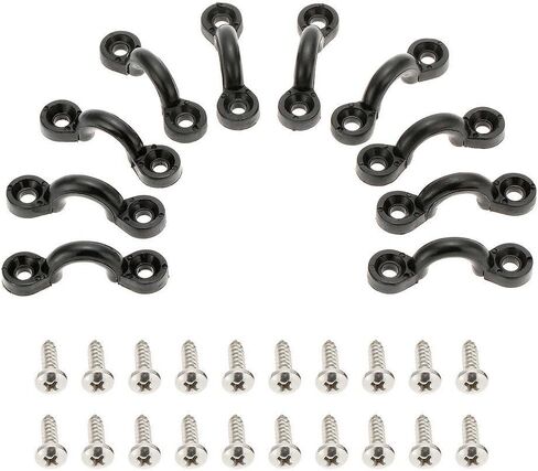 10 قطع من حلقات سطح السفينة المطاطية المصنوعة من النايلون من دوكولر مع 20 مسمارًا لمجموعة أدوات تثبيت سطح القارب والكاياك in Kuwait