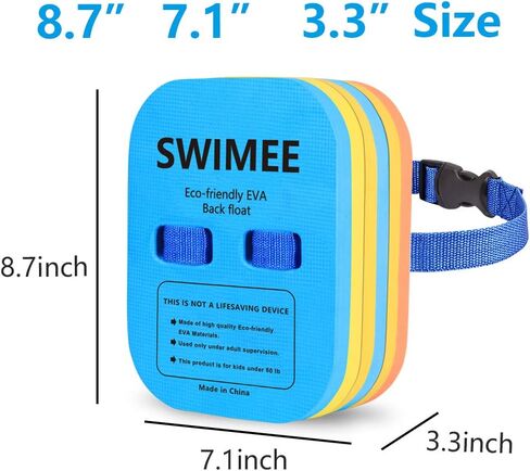 Back Float Safety Swimming Bubble with Adjustable 3 Layers Swim Belts Waterproof Floaties Device for Kids Swimming Floats Secure Clip Buckle Swim Floaties for Swimming Beginners Sport Pool Lesson in Saudi Arabia