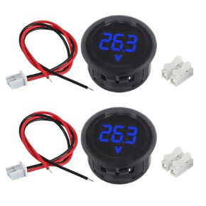 4 Pieces DC 4V-100V Voltmeter Gauge, Car Voltage Gauge LED Digital Display for Cars Vehicles Motorcycles Boats (Red)