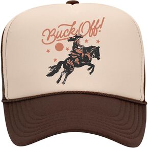 Buck Off! Trucker Hat | Vintage Cowboy Cowgirl Western Funny | Premium Mesh Foam Snapback Hat for Men & Women
