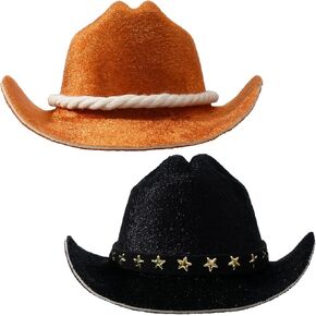 Cowboy Hat Set for Eilik - 2 Pcs Cool Cowboy Hats Toys in Brown + Black, They Can Give Eilik Confidence and Courage! Cutest Christmas