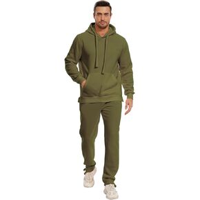 Tanderin Men's Tracksuits Sweatsuits for Men Sweat Track Suits 2 Piece Casual Athletic Jogging Warm Suits With Pockets (Army Green 5XL)