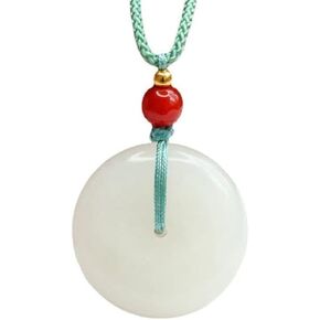 Hetian jade white jade pendant peace buckle jade jade goods jewelry