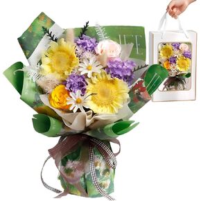 Preserved Flowers Bouquet, Forever Flowers, Flowers for Delivery Prime, Natural Real Long Lasting Flowers, Rose Sunflower Bouquets Valentines Day, Mothers Day, Christmas, Birthday Gifts