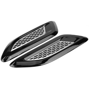 Bonnet Vents Exterior Hood Vent Air Vent Outlet Wing Trim for Land Rover Evoque 2012-2018 (All Black)
