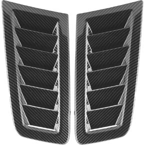 Car Bonnet Vents, Pack of 2 Black ABS Plastic Universal Auto Bonnet Air Vents Engine Hood Vents Car Hood Vent Scoop Kit Car Exterior Decorative Parts Fit for Focus RS MK2 (Carbon Fiber）