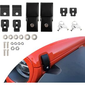 PSLER Hood Latch Lock Catch Kit Fits Wrangler JK JKU 2007-2018 Wrangler JL JLU 2018-2024 Gladiator JT 2020-2024