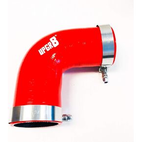 Upgr8 Universal 4-Ply High Performance 2.5 "63mm 90 درجة الكوع مقرنة سيليكون خرطوم + T Bolt Clamp (2.5" أحمر) in Kuwait